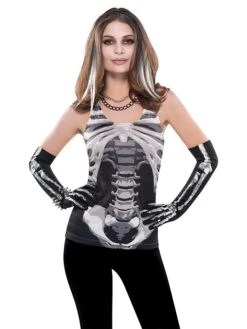 AMSCAN Kostümtop "Skeleton" In Schwarz/ Weiß