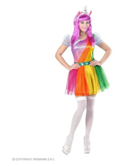 2tlg. Kostüm "Einhorn" In Bunt