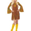 3tlg. Kostüm "Hippie" In Hellbraun/ Bunt