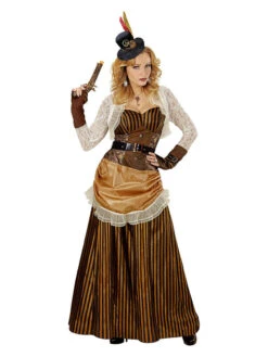 3tlg. Kostüm "Steampunk" In Hellbraun/ Creme