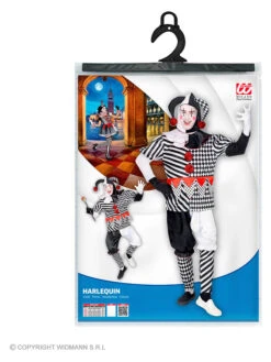 4tlg. Kostüm "Harlekin" In Schwarz/ Weiß -Widmannca Verkaufe carnival party 4tlg kostum harlekin in schwarz weiss 3