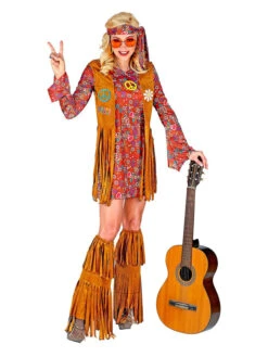 4tlg. Kostüm "Hippie" In Hellbraun/ Rot