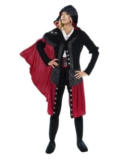 2tlg. Kostüm "Evie Frye" In Schwarz/ Rot