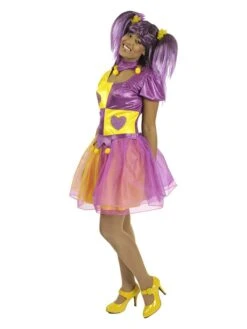 2tlg. Kostüm "Graziella Clown" In Lila/ Gelb