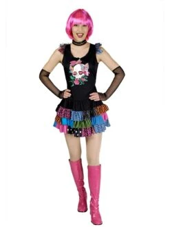 2tlg. Kostüm In Schwarz/ Bunt