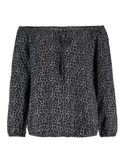 Bluse In Anthrazit/ Schwarz