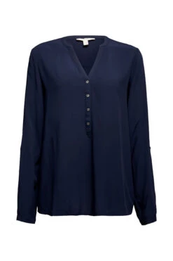 ESPRIT Henley-Bluse Navy
