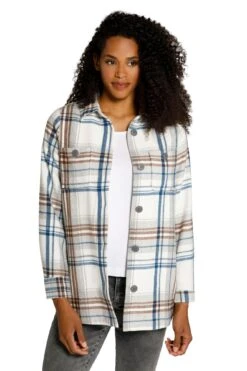 Bluse Karo Oversized Hemdkragen Langarm In Grün