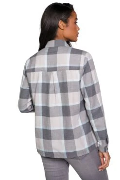 Widmannca Verkaufe -Widmannca Verkaufe gina laura karobluse wide fit hemdkragen langarm flanell in beige 1