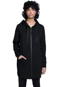 Long-Sweatjacke Kapuze Langarm In Grau