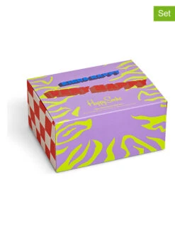 Happy Socks 2tlg. Geschenkset In Lila/ Bunt