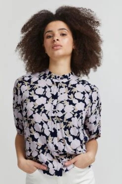 ICHI Druckbluse In Lila