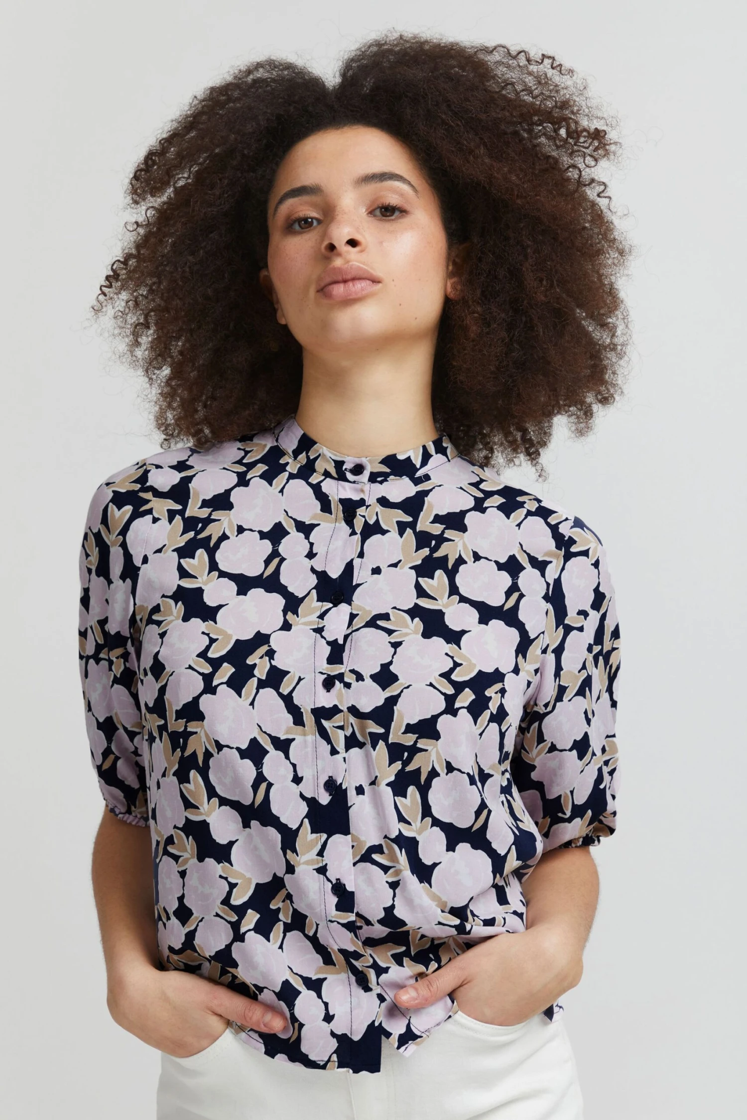 ICHI Druckbluse In Lila 3 ICHI Druckbluse In Lila