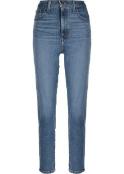 Jeans High Waisted Mom In Medium Indigo Worn