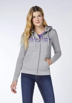 Kapuzensweatjacke In Grau