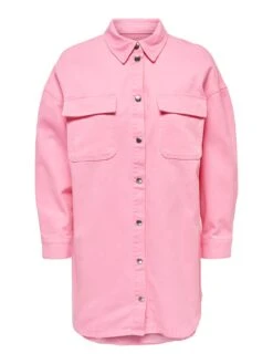 ONLY Langes Oversized Denim Jeanshemd Langarm Bluse ONLKASIA In Rosa -Widmannca Verkaufe only langes oversized denim jeanshemd langarm bluse onlkasia in rosa 5