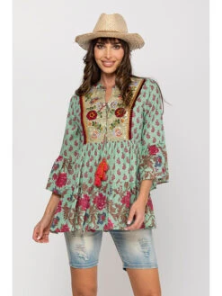 Tunika In Mint/ Pink