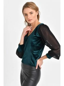 Bluse In Schwarz/ Dunkelgrün -Widmannca Verkaufe quincey bluse in schwarz dunkelgrun 2