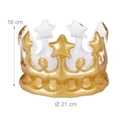 1x Aufblas-Krone In Gold 12 1x Aufblas-Krone In Gold -Widmannca Verkaufe relaxdays 1x aufblas krone in gold 3