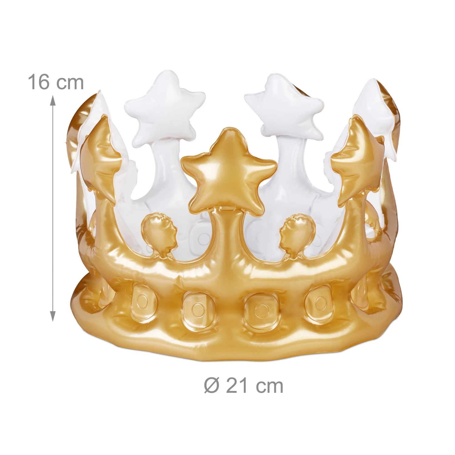 1x Aufblas-Krone In Gold 6 1x Aufblas-Krone In Gold – Bild 4