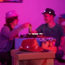 1x Pailletten-Hut In Rot -Widmannca Verkaufe relaxdays 1x pailletten hut in rot 4