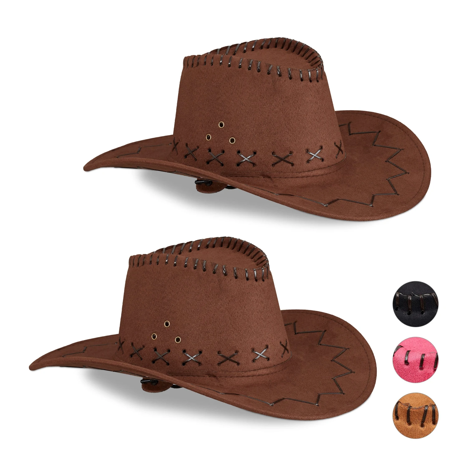 2x Cowboyhut In Dunkelbraun 3 2x Cowboyhut In Dunkelbraun