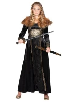 Kostümkleid "Wikinger Königin" In Schwarz/ Hellbraun