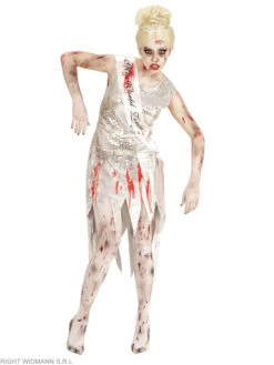 WIDMANN 2tlg. Kostüm "MISS WORLD ZOMBIE" In Weiß