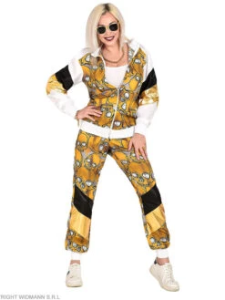 WIDMANN 2tlg. Kostüm "TOTENKÖPFE TRAININGSANZUG" In Gelb/ Schwarz