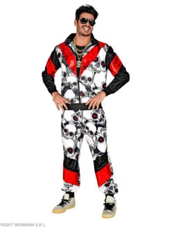 WIDMANN 2tlg. Kostüm "TOTENKÖPFE TRAININGSANZUG" In Schwarz/ Weiß